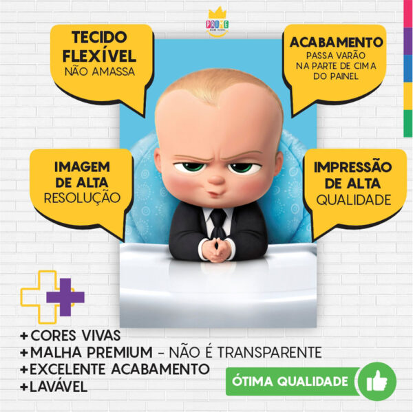 Painel de Festa Retangular 3D Poderoso Chefinho Casadinho 1,50m x 2,20 - Image 3