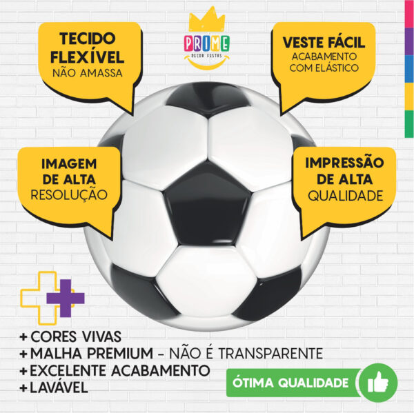 Kit Casado Futebol Painel Redondo Trio Capas Cilindro Retangular Vertical Em Tecido - Image 3