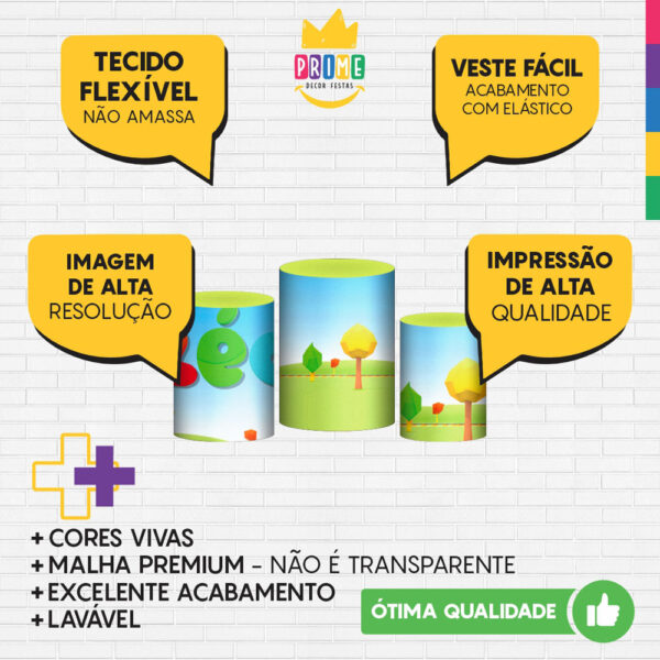 Trio Capa Cilindro Leo o Caminhão 3D Em Tecido Com Elástico - Image 3