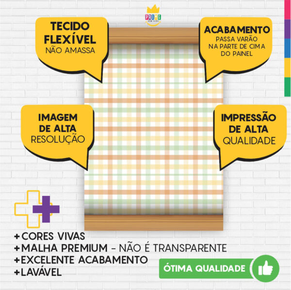 Painel de Festa Retangular 3D Festa Junina Casadinho 1,50m x 2,20 - Image 3