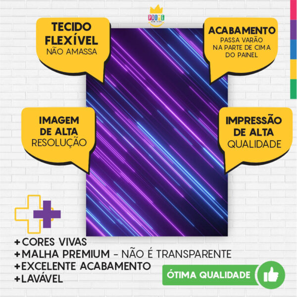 Kit Casado Neon Painel Redondo Trio Capas Cilindro Retangular Vertical Em Tecido - Image 5