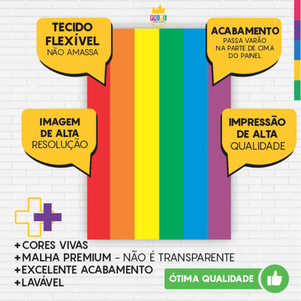 Painel de Festa Retangular 3D Lgbt  Casadinho 1,50m x 2,20 - Image 3