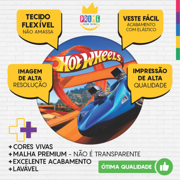 Kit Casado Hotwheels Painel Redondo Trio Capas Cilindro Retangular Vertical Em Tecido - Image 3