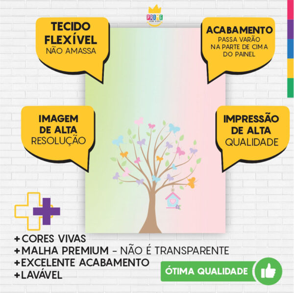 Painel de Festa Retangular 3D Jardim Candy Casadinho 1,50m x 2,20 - Image 3
