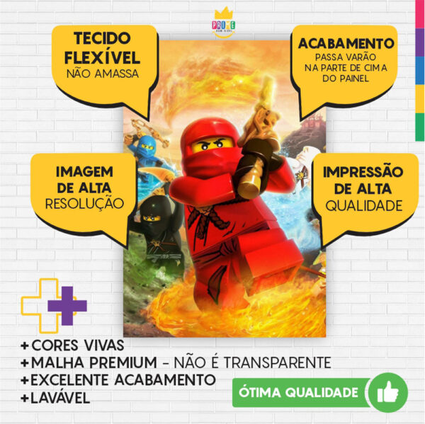 Kit Casado Ninja Go  Painel Redondo Trio Capas Cilindro Retangular Vertical Em Tecido - Image 5
