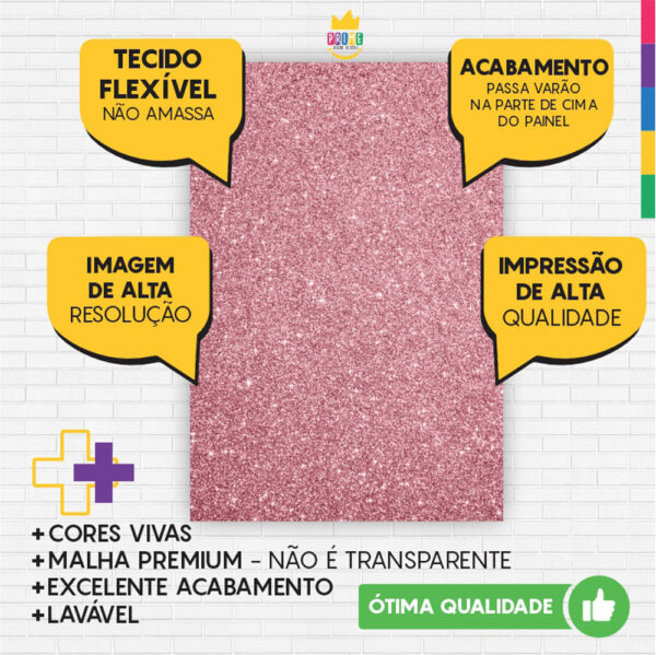 Painel de Festa Retangular 3D Glitter Casadinho 1,50m x 2,20 - Image 3