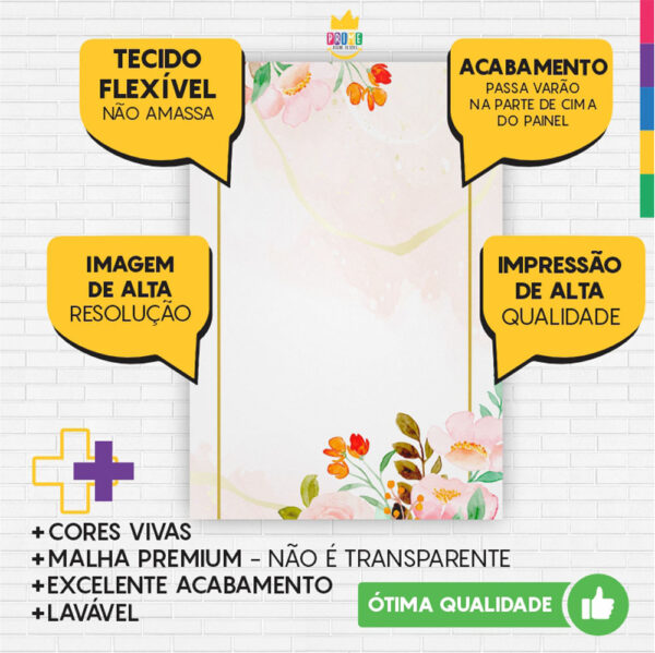 Painel de Festa Retangular 3D Gratidão Casadinho 1,50m x 2,20 - Image 3