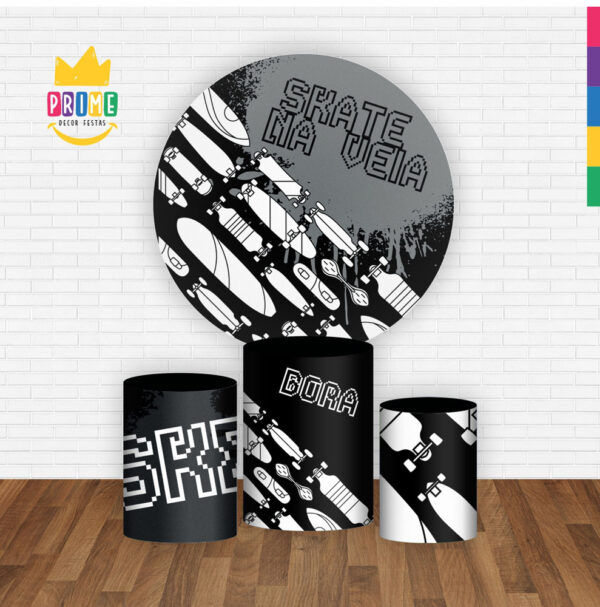 Trio Capa Cilindro + Painel Redondo 3D Skate 1,50m Veste Fácil - Image 2