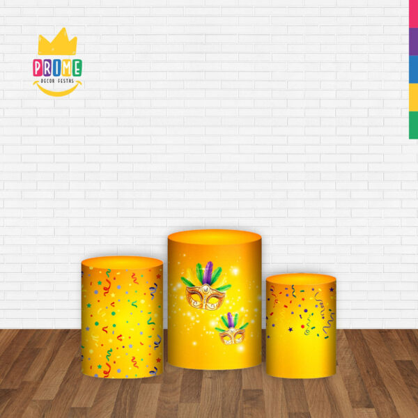 Trio Capa Cilindro Carnaval 3D Em Tecido Com Elástico - Image 2