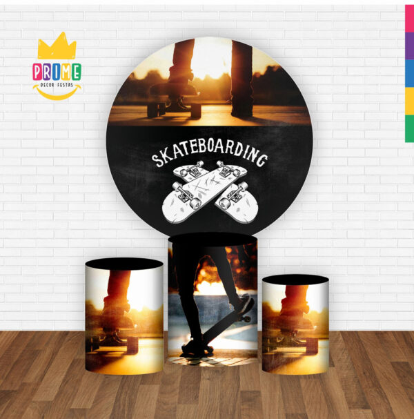 Trio Capa Cilindro + Painel Redondo 3D Skate 1,50m Veste Fácil - Image 2