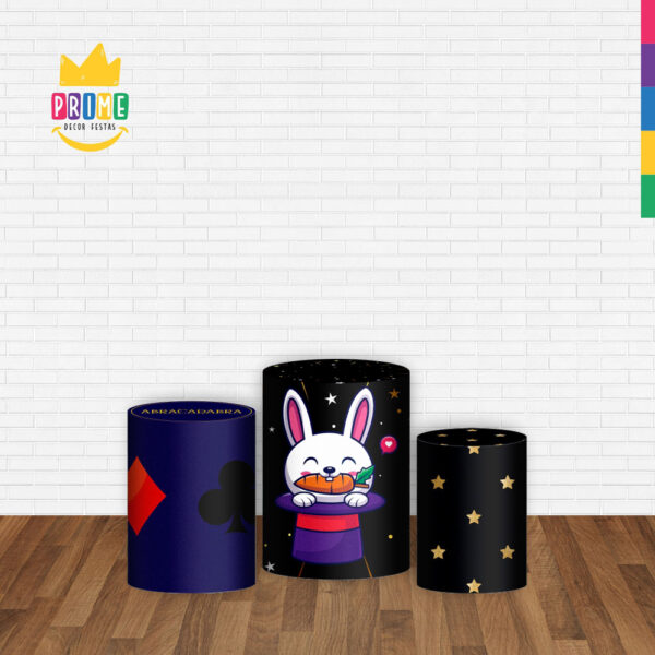 Trio Capa Cilindro Mágica 3D Em Tecido Com Elástico - Image 2