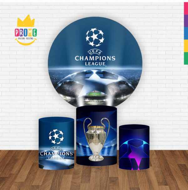 Trio Capa Cilindro + Painel Redondo 3D Futebol 1,50m Veste Fácil - Image 2