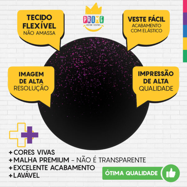 Trio Capa Cilindro + Painel Redondo 3D Glitter 1,50m Veste Fácil - Image 3