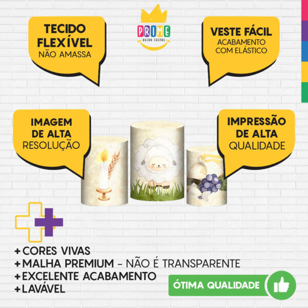 Trio Capa Cilindro Jesus Aquarela 3D Em Tecido Com Elástico - Image 3