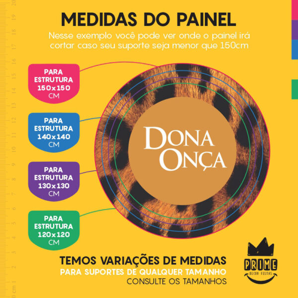 Painel Redondo 3D Dona Onça Tecido Sublimado - Image 4