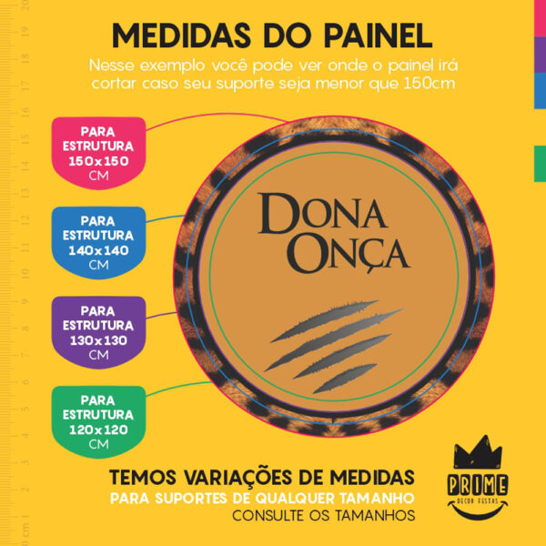 Painel Redondo 3D Dona Onça Tecido Sublimado - Image 4