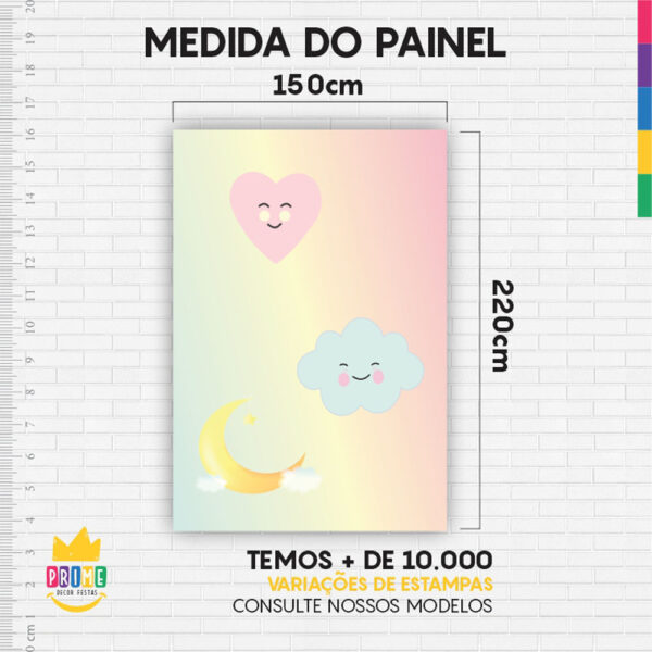Kit Casado Chuva de Amor Painel Redondo Trio Capas Cilindro Retangular Vertical Em Tecido - Image 6