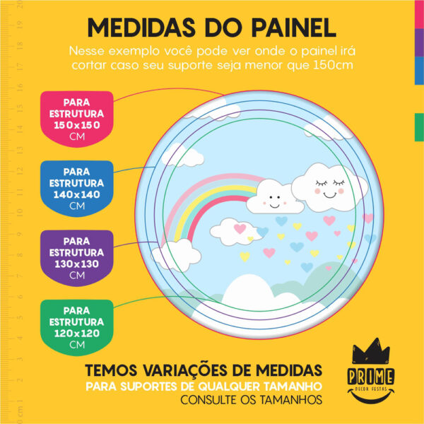 Kit Casado Chuva de Amor Painel Redondo Trio Capas Cilindro Retangular Vertical Em Tecido - Image 4