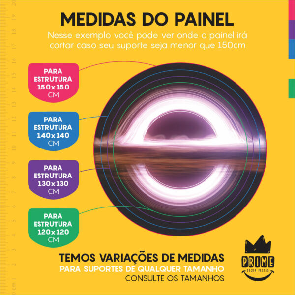 Kit Casado Galaxia Painel Redondo Trio Capas Cilindro Retangular Vertical Em Tecido - Image 4