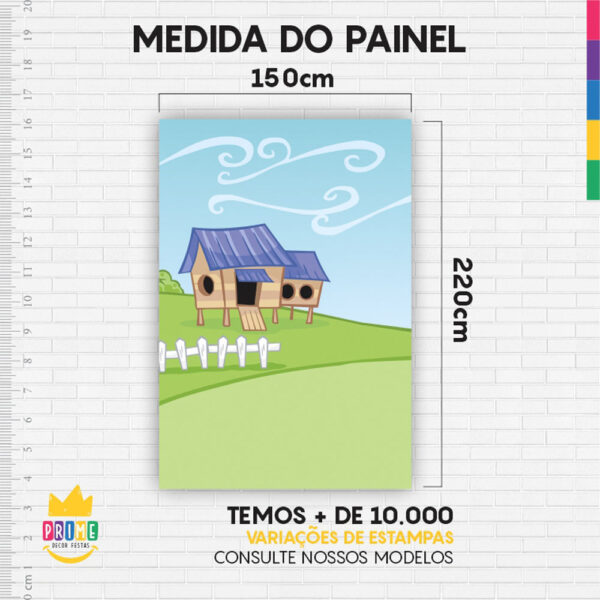 Kit Casado Galinha Pintadinha  Painel Redondo Trio Capas Cilindro Retangular Vertical Em Tecido - Image 6