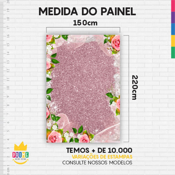 Kit Casado 15 Anos Painel Redondo Trio Capas Cilindro Retangular Vertical Em Tecido - Image 6