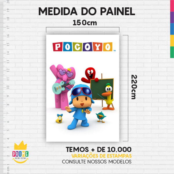 Kit Casado Pocoyo Painel Redondo Trio Capas Cilindro Retangular Vertical Em Tecido - Image 6