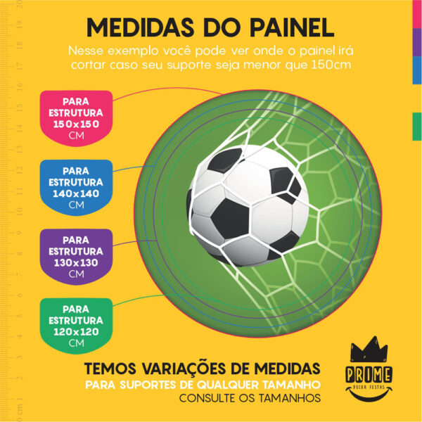 Kit Casado Futebol Painel Redondo Trio Capas Cilindro Retangular Vertical Em Tecido - Image 4