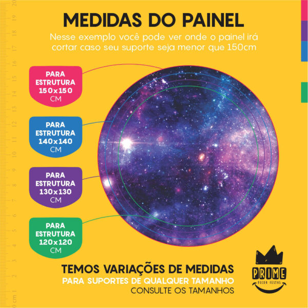 Kit Casado Galaxia Painel Redondo Trio Capas Cilindro Retangular Vertical Em Tecido - Image 4