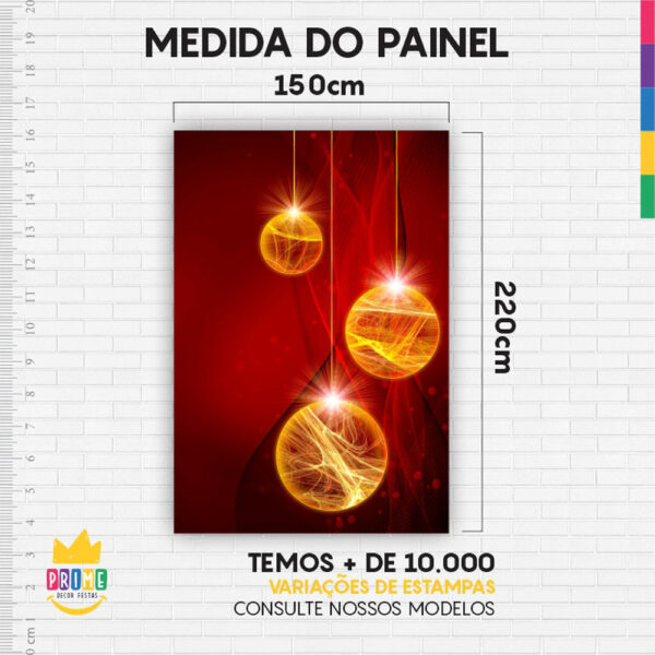 Kit Casado Natal Painel Redondo Trio Capas Cilindro Retangular Vertical Em Tecido - Image 6