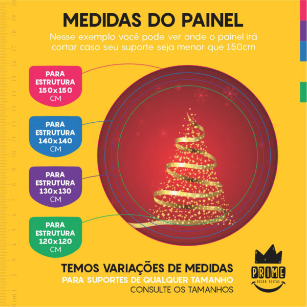 Kit Casado Natal Painel Redondo Trio Capas Cilindro Retangular Vertical Em Tecido - Image 4