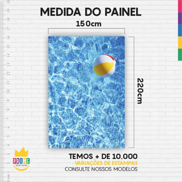 Kit Casado Pool Party Painel Redondo Trio Capas Cilindro Retangular Vertical Em Tecido - Image 6