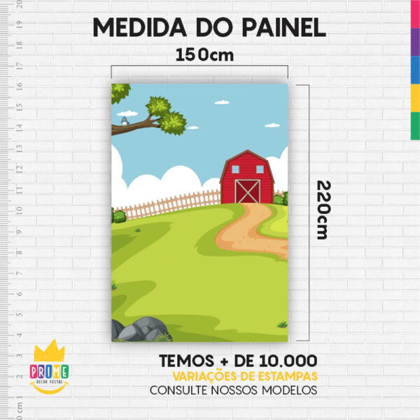 Painel de Festa Retangular 3D Fazendinha Casadinho 1,50m x 2,20 - Image 4