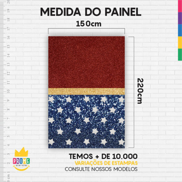 Kit Casado Mulher Maravilha Painel Redondo Trio Capas Cilindro Retangular Vertical Em Tecido - Image 6