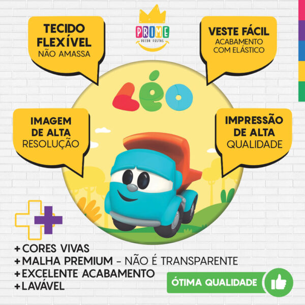 Trio Capa Cilindro + Painel Redondo 3D Leo o Caminhão 1,50m Veste Fácil - Image 3