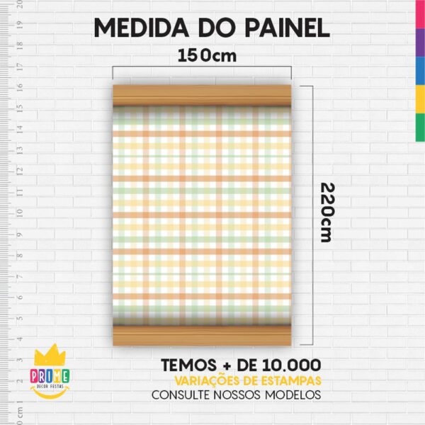 Painel de Festa Retangular 3D Festa Junina Casadinho 1,50m x 2,20 - Image 4