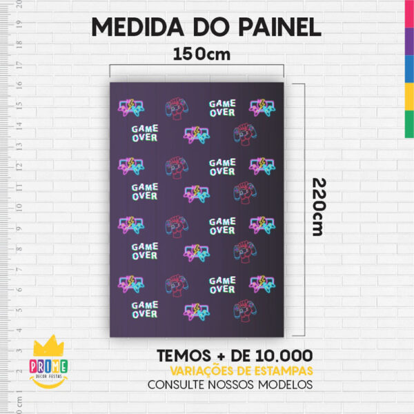 Painel de Festa Retangular 3D Game Casadinho 1,50m x 2,20 - Image 4
