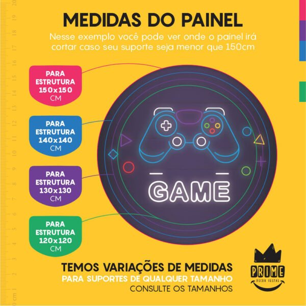 Kit Casado Game Painel Redondo Trio Capas Cilindro Retangular Vertical Em Tecido - Image 4