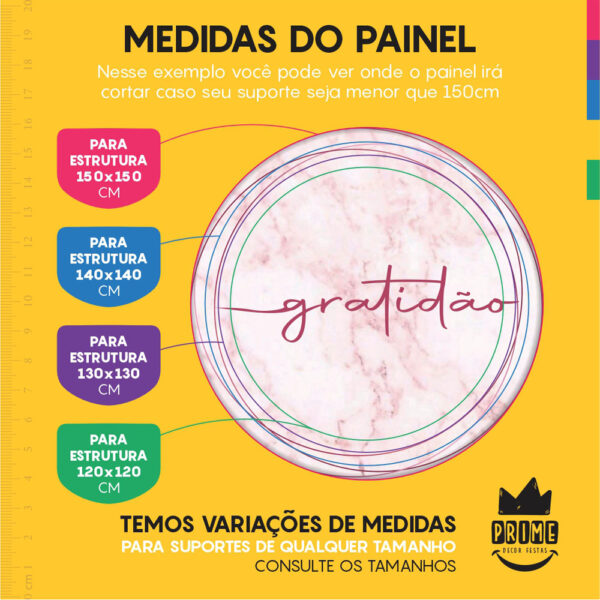 Kit Casado Gratidão Painel Redondo Trio Capas Cilindro Retangular Vertical Em Tecido - Image 4