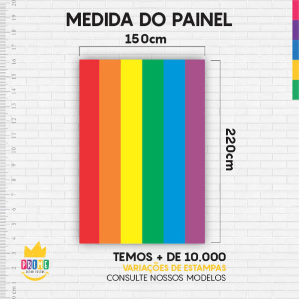 Painel de Festa Retangular 3D Lgbt  Casadinho 1,50m x 2,20 - Image 4
