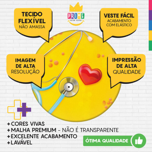 Trio Capa Cilindro + Painel Redondo 3D Medicina 1,50m Veste Fácil - Image 3