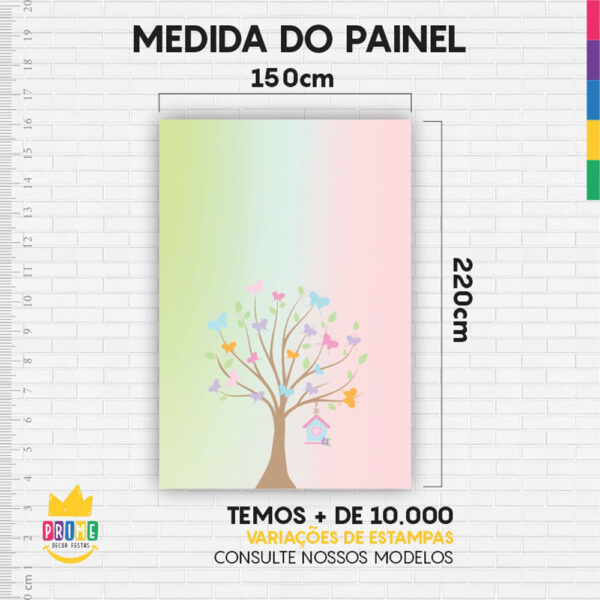 Painel de Festa Retangular 3D Jardim Candy Casadinho 1,50m x 2,20 - Image 4