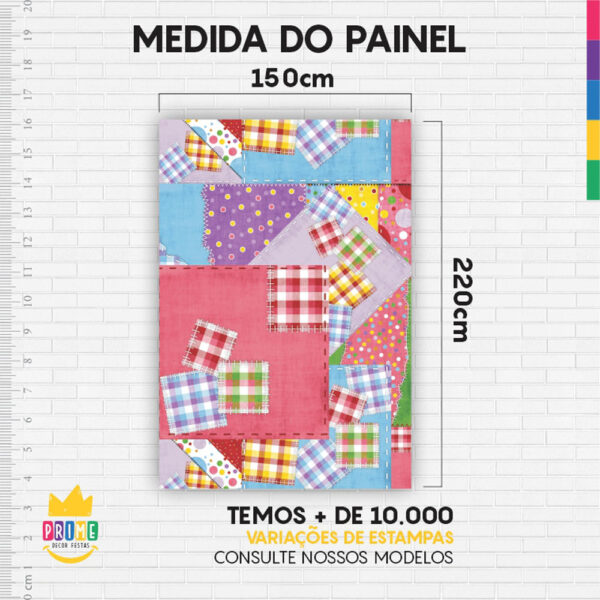 Painel de Festa Retangular 3D Festa Junina Casadinho 1,50m x 2,20 - Image 4