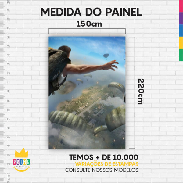 Painel de Festa Retangular 3D Free Fire Casadinho 1,50m x 2,20 - Image 4
