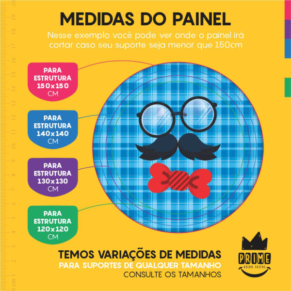 Kit Casado Dia dos Pais Painel Redondo Trio Capas Cilindro Retangular Vertical Em Tecido - Image 4