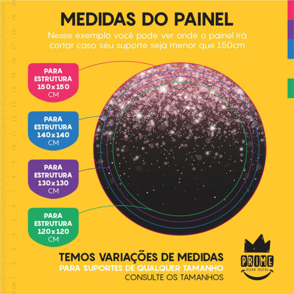 Kit Casado Glitter Painel Redondo Trio Capas Cilindro Retangular Vertical Em Tecido - Image 4
