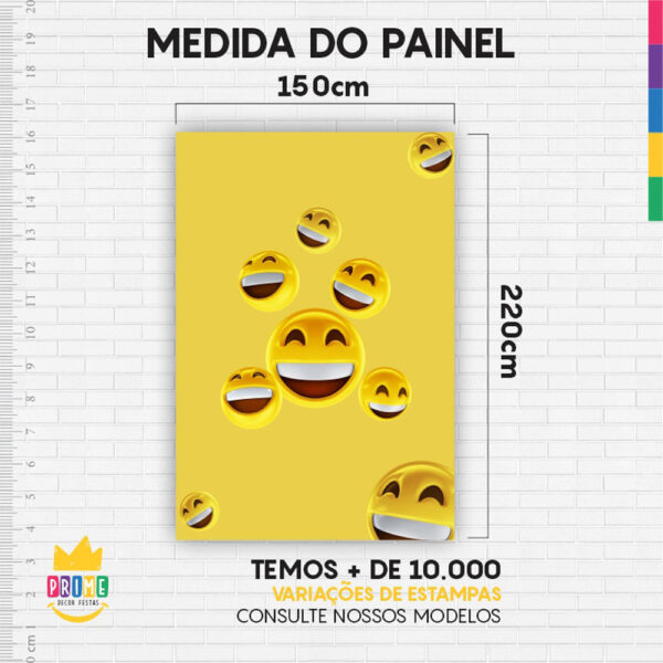 Kit Casado Emojis Painel Redondo Trio Capas Cilindro Retangular Vertical Em Tecido - Image 6