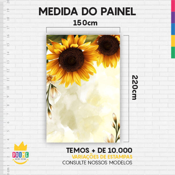 Painel de Festa Retangular 3D Girassol Casadinho 1,50m x 2,20 - Image 4