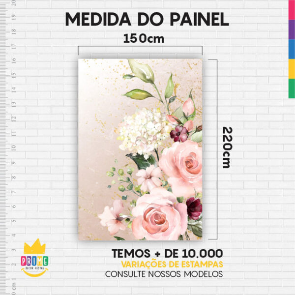 Painel de Festa Retangular 3D Floral Marmore Casadinho 1,50m x 2,20 - Image 4
