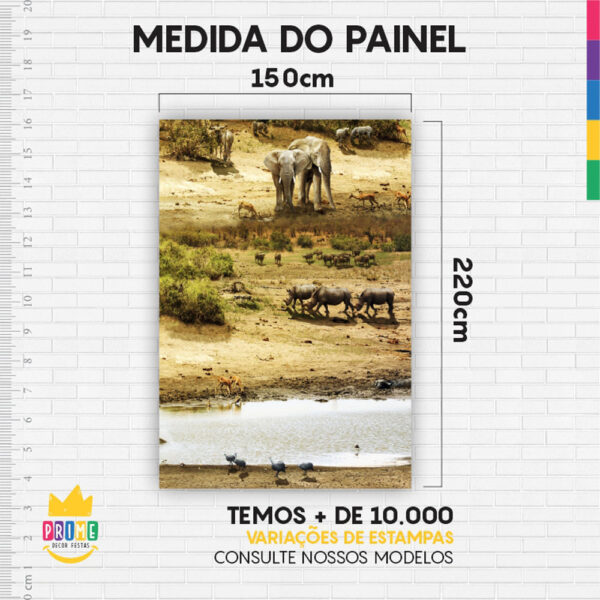 Painel de Festa Retangular 3D Safari Casadinho 1,50m x 2,20 - Image 4