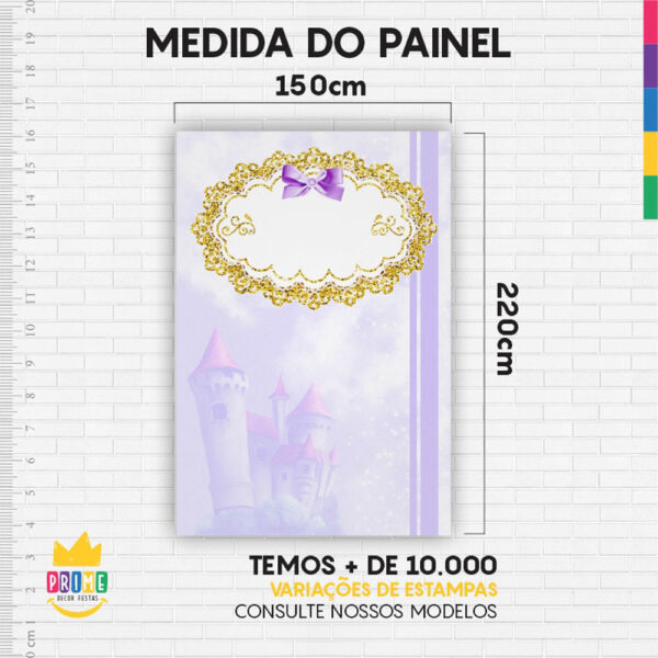 Kit Casado Princesa Ursinha Painel Redondo Trio Capas Cilindro Retangular Vertical Em Tecido - Image 6